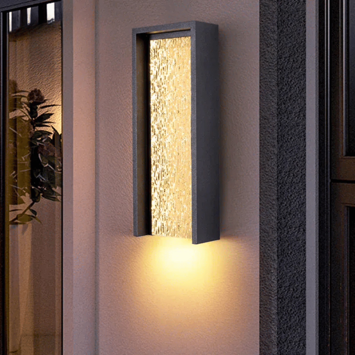 Verthara Premium Weatherproof LED Outdoor Wall Light - Wall-Mounted - Adjustable Brightness - Aluminium - Black/Grey - Modern Design Warm white / A 46cm