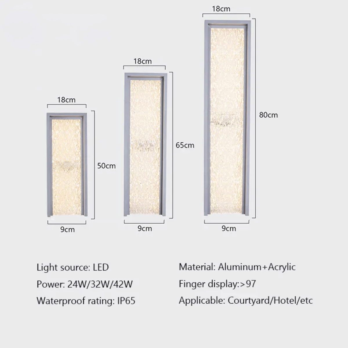 Verthara Premium Weatherproof LED Outdoor Wall Light - Wall-Mounted - Adjustable Brightness - Aluminium - Black/Grey - Modern Design