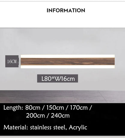 Verthara Premium Wood-Grain Strip LED Outdoor Wall Sconce