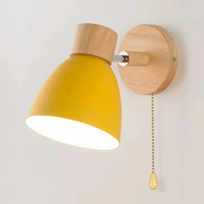 Verthara Premium Wooden Macaroon Rotatable Wall Sconce Yellow With Switch