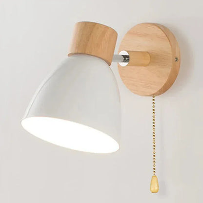 Verthara Premium Wooden Macaroon Rotatable Wall Sconce White With Switch