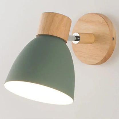 Verthara Premium Wooden Macaroon Rotatable Wall Sconce Green no Switch