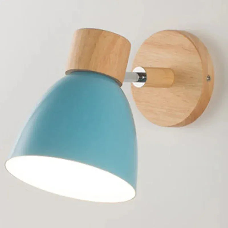 Verthara Premium Wooden Macaroon Rotatable Wall Sconce Blue no Switch