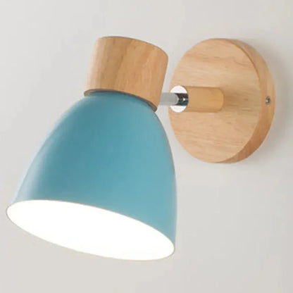 Verthara Premium Wooden Macaroon Rotatable Wall Sconce Blue no Switch