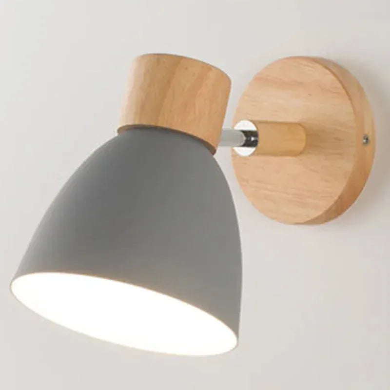 Verthara Premium Wooden Macaroon Rotatable Wall Sconce Grey no Switch