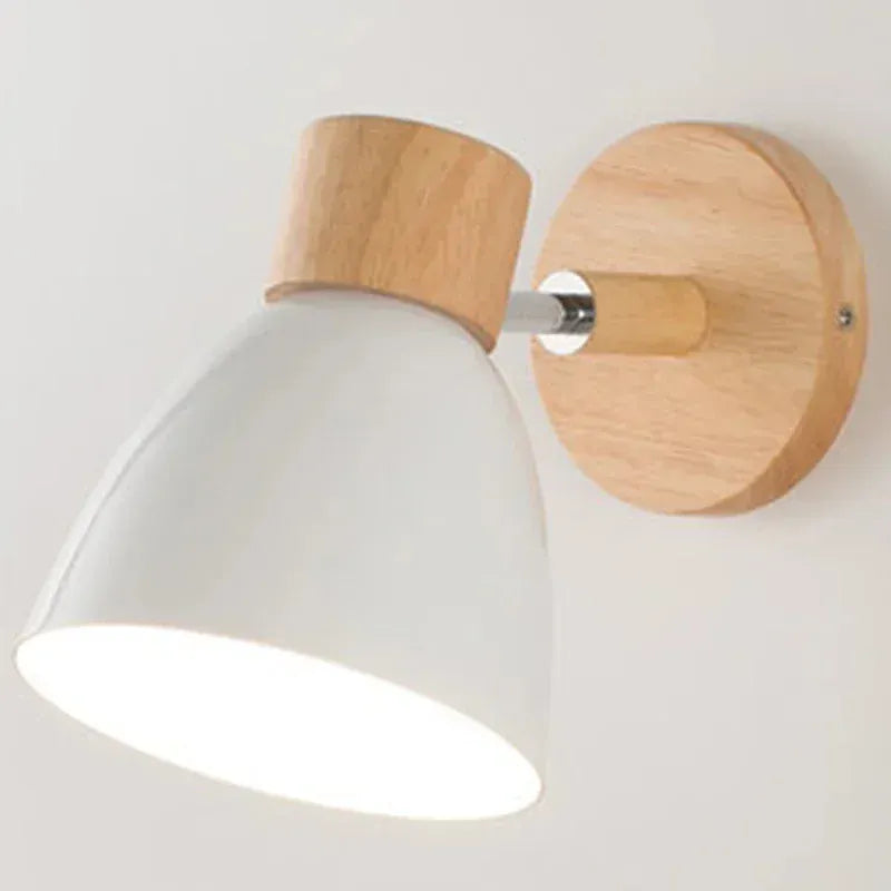 Verthara Premium Wooden Macaroon Rotatable Wall Sconce White no Switch