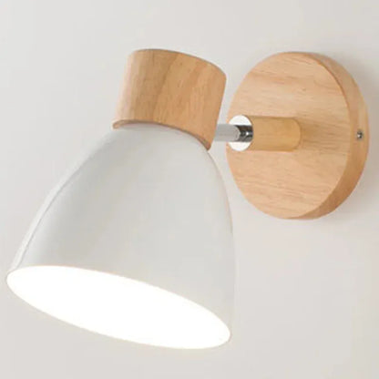 Verthara Premium Wooden Macaroon Rotatable Wall Sconce White no Switch
