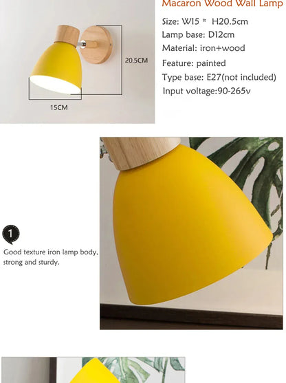 Verthara Premium Wooden Macaroon Rotatable Wall Sconce