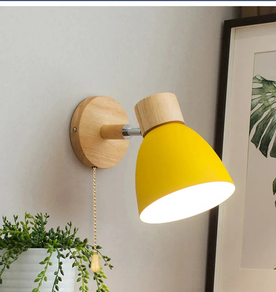 Verthara Premium Wooden Macaroon Rotatable Wall Sconce