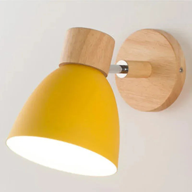 Verthara Premium Wooden Macaroon Rotatable Wall Sconce Yellow no Switch
