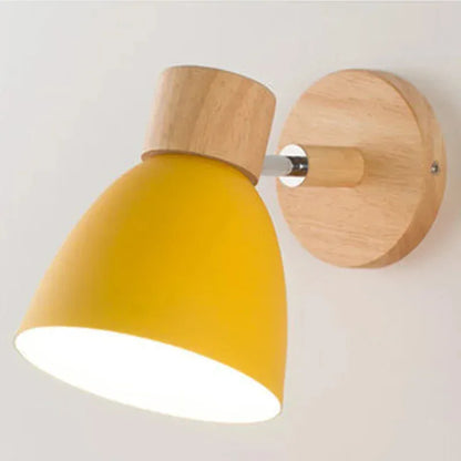 Verthara Premium Wooden Macaroon Rotatable Wall Sconce Yellow no Switch