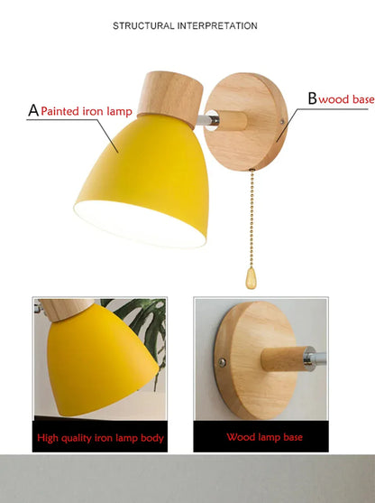 Verthara Premium Wooden Macaroon Rotatable Wall Sconce