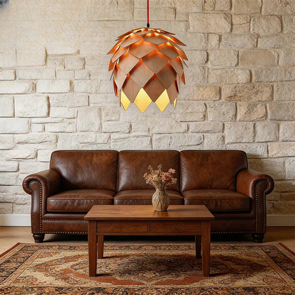 Verthara Premium Wooden Pinecone Pendant Light