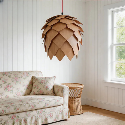 Verthara Premium Wooden Pinecone Pendant Light