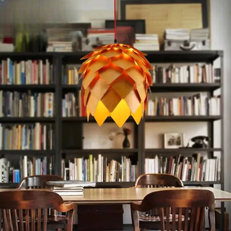 Verthara Premium Wooden Pinecone Pendant Light