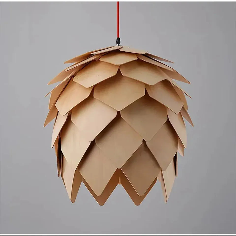 Verthara Premium Wooden Pinecone Pendant Light