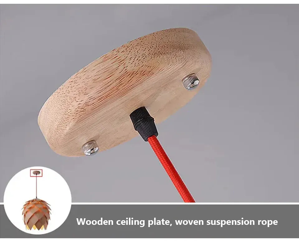 Verthara Premium Wooden Pinecone Pendant Light