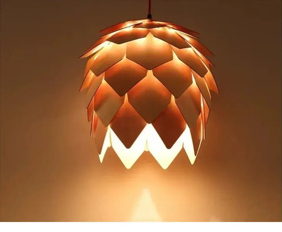 Verthara Premium Wooden Pinecone Pendant Light