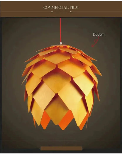 Verthara Premium Wooden Pinecone Pendant Light
