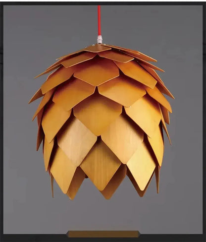 Verthara Premium Wooden Pinecone Pendant Light