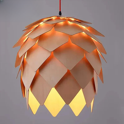 Verthara Premium Wooden Pinecone Pendant Light