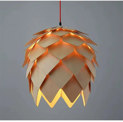 Verthara Premium Wooden Pinecone Pendant Light