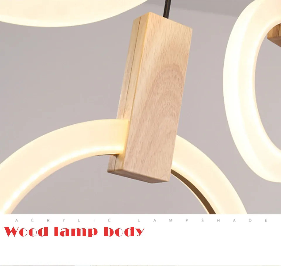Verthara Premium Wooden Ring Staircase Chandelier