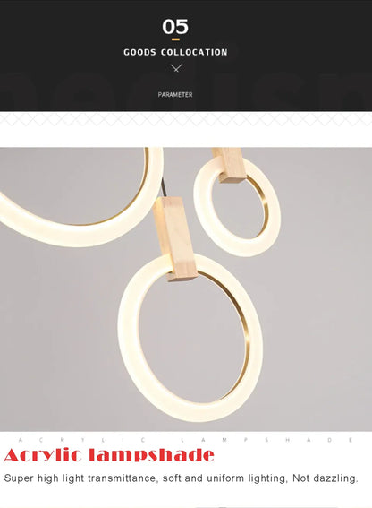 Verthara Premium Wooden Ring Staircase Chandelier