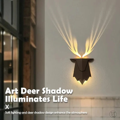 Verthara Rechargeable Deer Shadow Night Light with 3 Brightness Levels – Dimmable USB Wall Lamp for Cozy Bedroom Decor Default