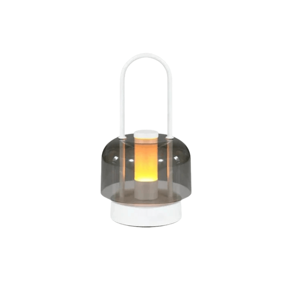 Verthara Rechargeable LED Desk Lamp - Cordless - Modern Retro Design - Portable - Touch Activation - Ideal For Indoor Use A-White