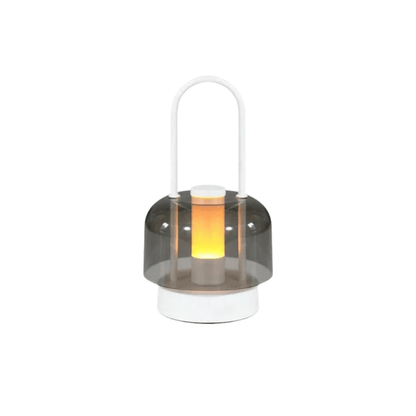 Verthara Rechargeable LED Desk Lamp - Cordless - Modern Retro Design - Portable - Touch Activation - Ideal For Indoor Use A-White