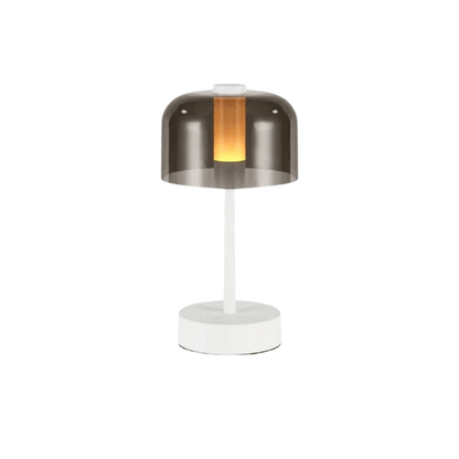 Verthara Rechargeable LED Desk Lamp - Cordless - Modern Retro Design - Portable - Touch Activation - Ideal For Indoor Use B-White