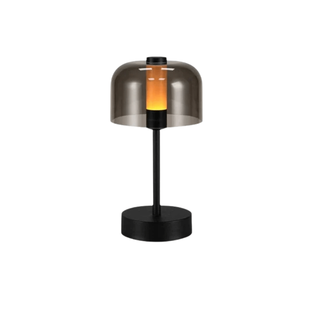 Verthara Rechargeable LED Desk Lamp - Cordless - Modern Retro Design - Portable - Touch Activation - Ideal For Indoor Use B-Black