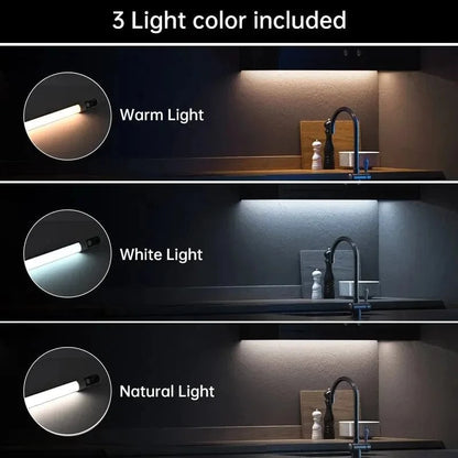Verthara Rechargeable LED Night Light with Motion Sensor and Digital Display – Indoor Use for Kitchen and Cabinets