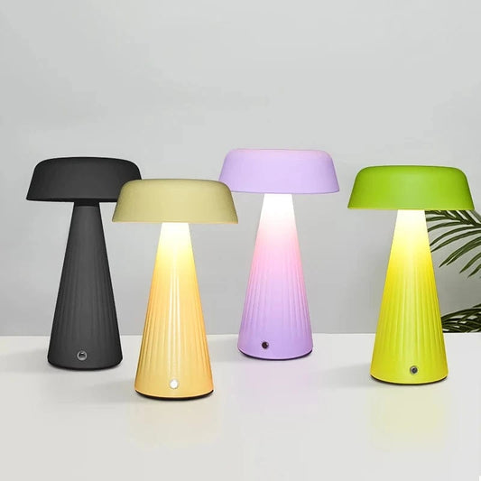 Verthara Rechargeable LED Night Light with Touch Control – Mushroom Design for Bedroom and Bedside Table