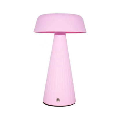 Verthara Rechargeable LED Night Light with Touch Control – Mushroom Design for Bedroom and Bedside Table Pink