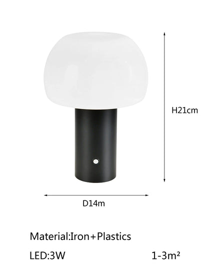 Verthara Rechargeable LED Table Lamp - Cordless - Adjustable Height - Multi-Colour - Indoor/Outdoor Use - Durable Iron and Acrylic
