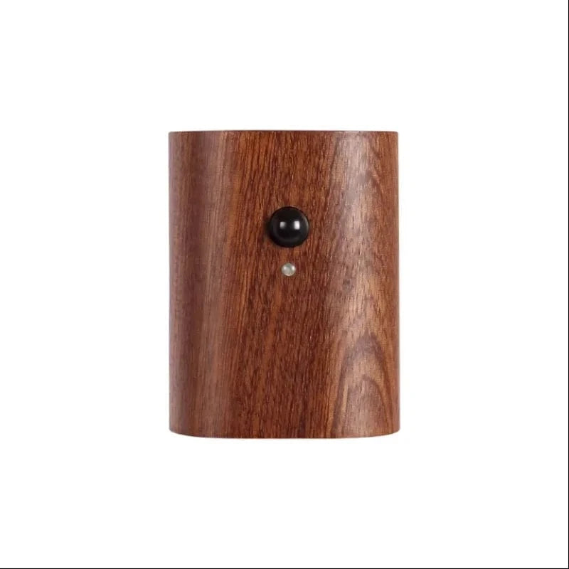 Verthara Rechargeable Motion Sensor LED Night Light – Elegant Wooden Wall Sconce for Stairways and Hallways Walnut Wood
