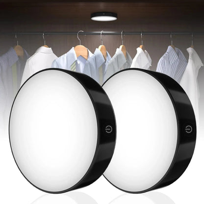 Verthara Rechargeable Touch Table Light – Dimmable – Portable - Elegant Round Design - Ideal Touch Lamp For Bedroom - Indoor Use White Light / 2 Pcs