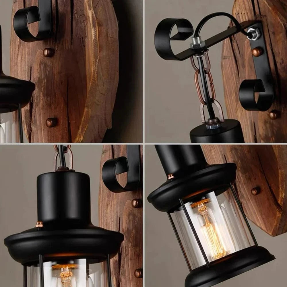 Verthara Retro Industrial Wall Light Fixture with Cage Shade – Vintage Wall Sconce for Living Room, Dining Room, Restaurant, and Bar