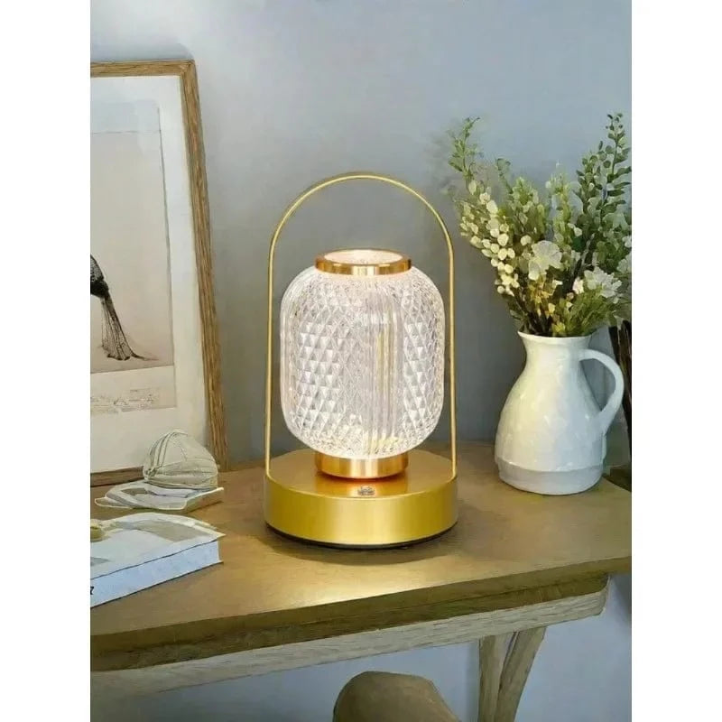 Verthara Retro LED Touch Table Lamp – Rechargeable Cordless Bedside Desk Lamp with Adjustable Brightness and Three Color Temperatures