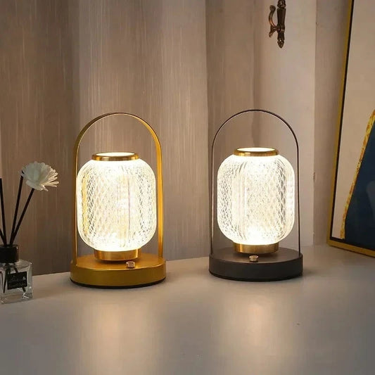 Verthara Retro LED Touch Table Lamp – Rechargeable Cordless Bedside Desk Lamp with Adjustable Brightness and Three Color Temperatures