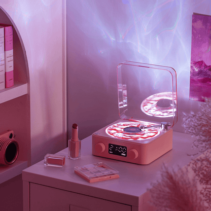 Verthara Retro Vinyl Record Design Night Light Pink
