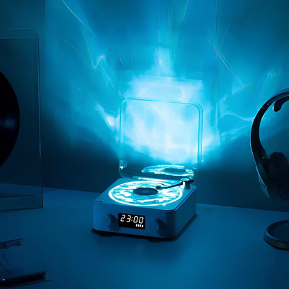 Verthara Retro Vinyl Record Design Night Light White&Blue