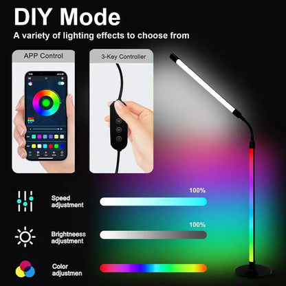 Verthara RGB Color Changing Desk Lamp with Bluetooth Control – Dimmable Warm White and Ambient Lighting for Bedroom or Study