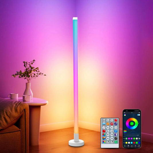 Verthara RGB LED Corner Floor Lamp with 16 Million Colors and Smart App Control – Modern Standing Lamp for Living Room Default