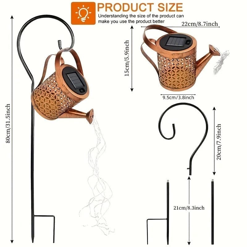 Verthara Rustic Iron Solar Kettle Lamp
