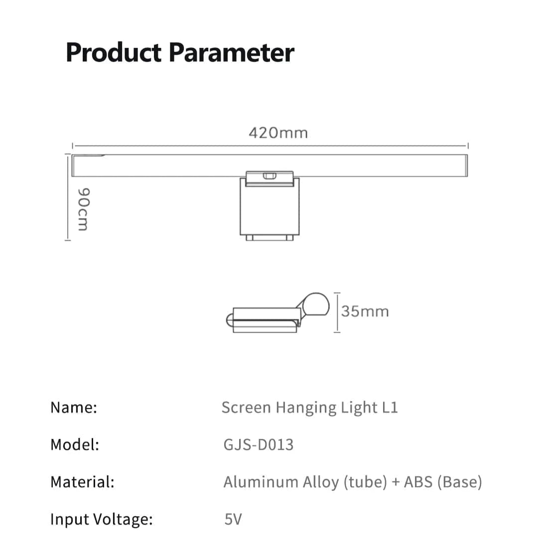 Verthara Screen Hanging LED Desk Lamp with Remote Control – Adjustable Color Temperature for Eye Protection