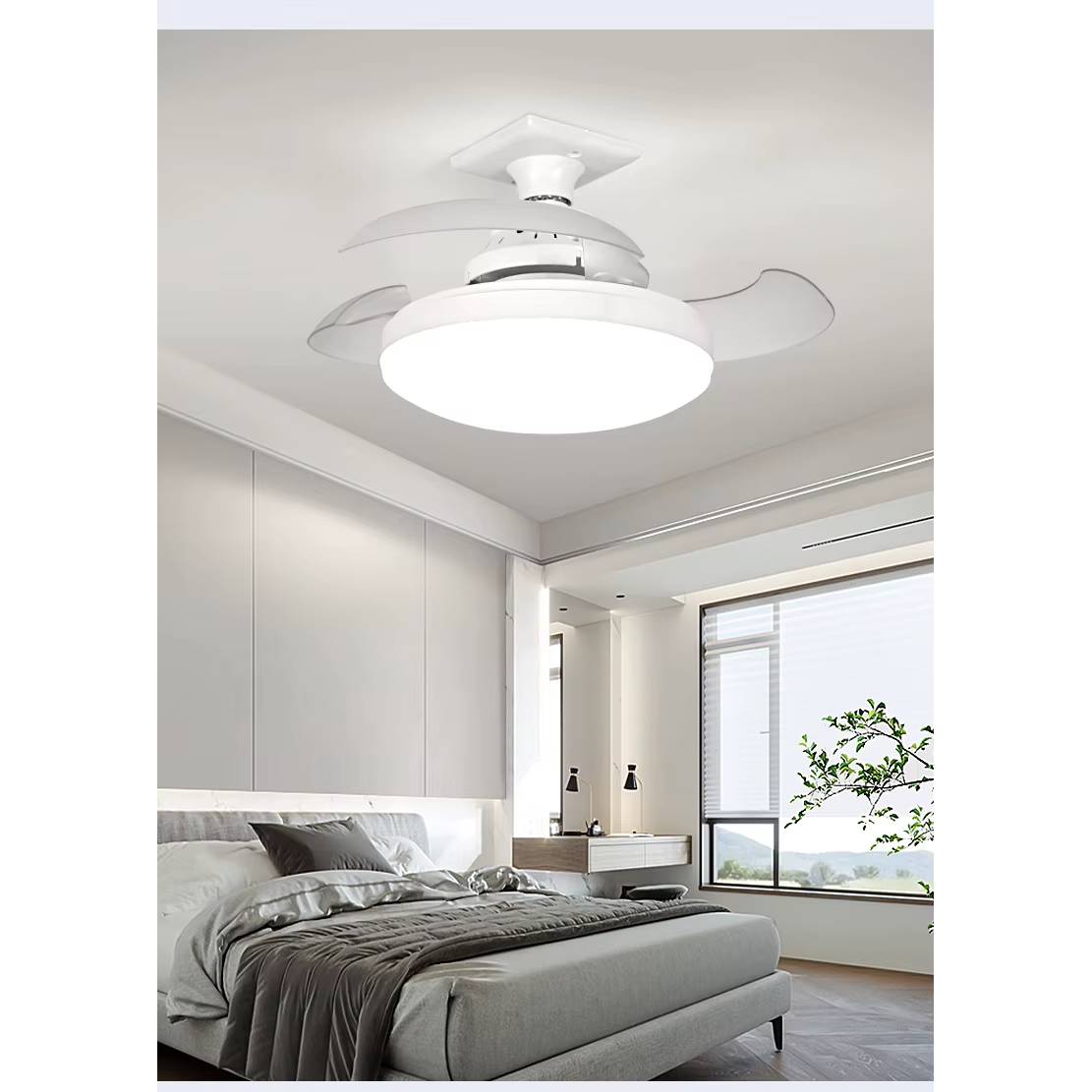 Verthara Smart Ceiling Fan with Lights and Remote Control – Modern Ceiling Fan Light with Dimmable LED and Retractable Blades