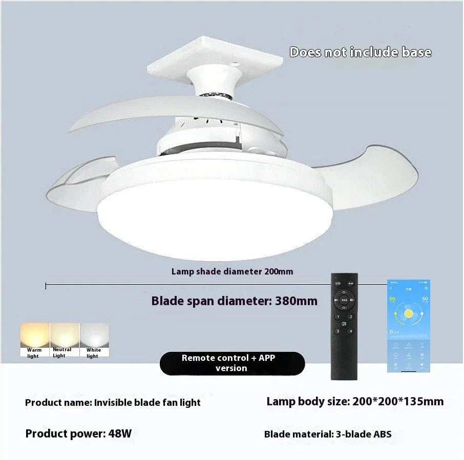 Verthara Smart Ceiling Fan with Lights and Remote Control – Modern Ceiling Fan Light with Dimmable LED and Retractable Blades